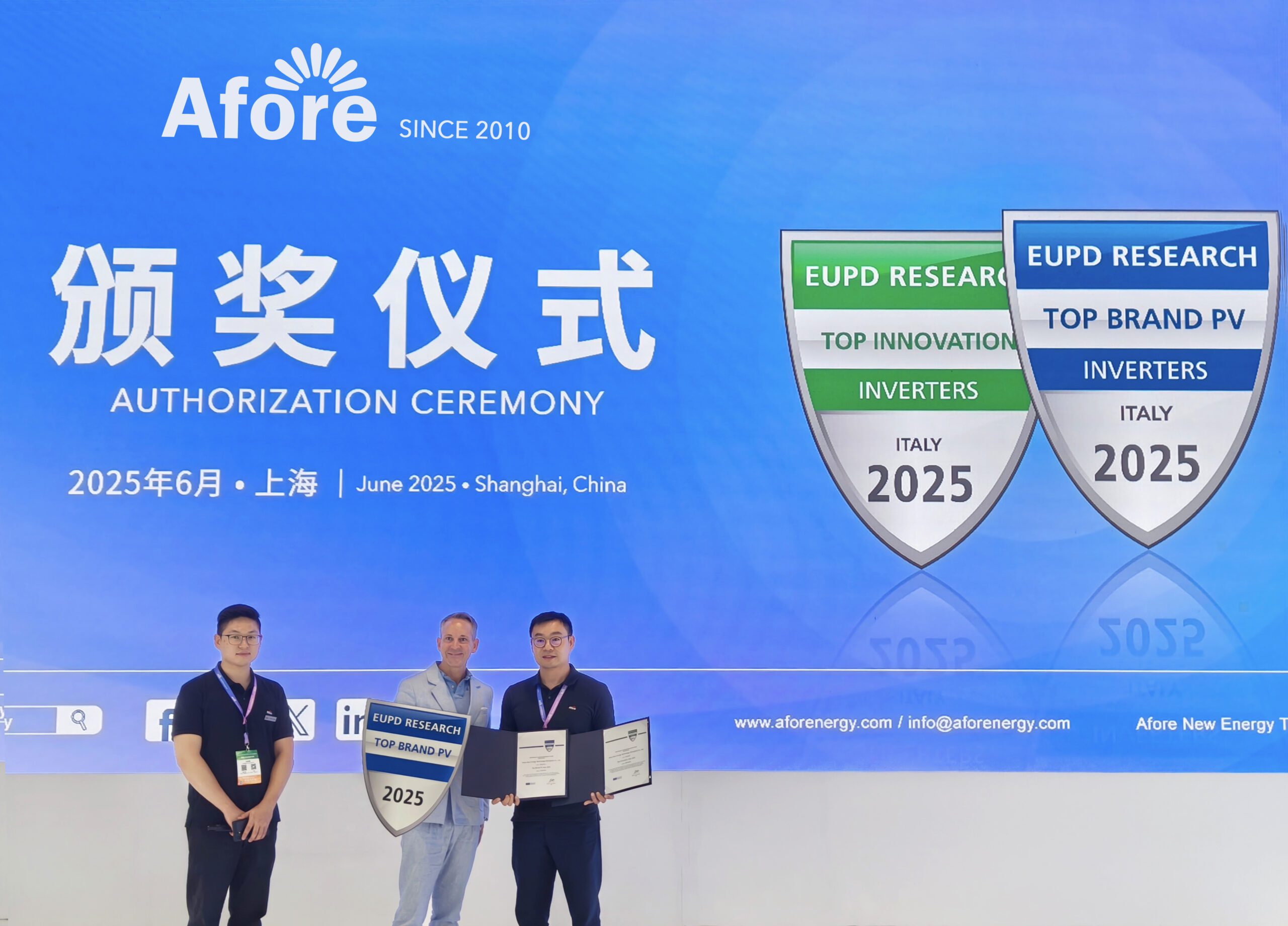 Afore has been honored with two prestigious accolades from EUPD Research！