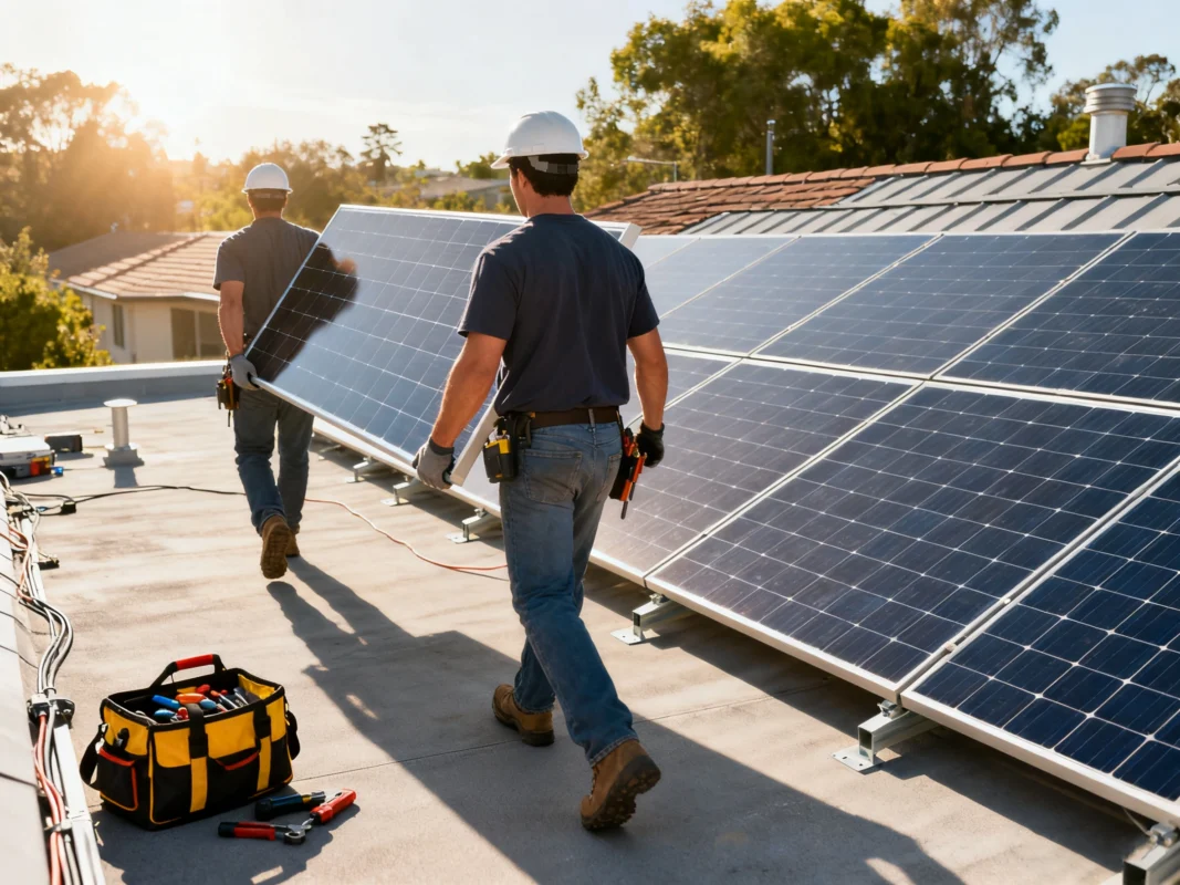 panele fotowoltaiczne na dachu