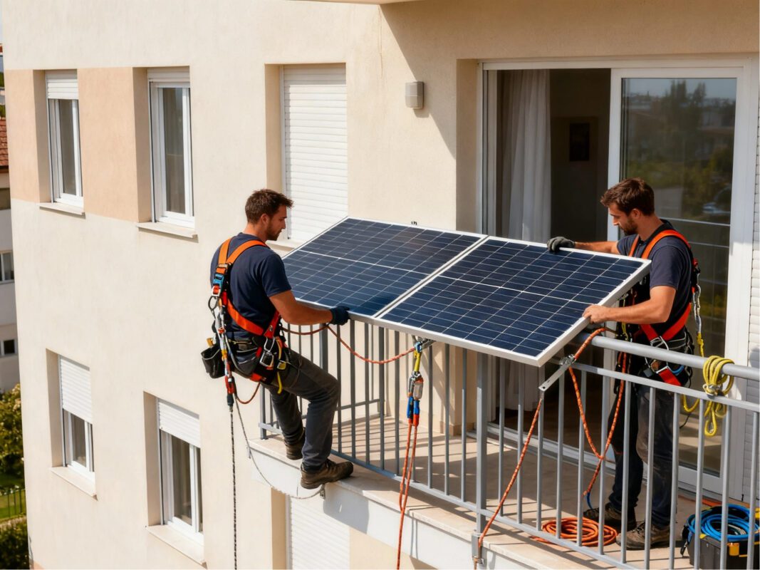 panel fotowoltaiczny na balkonie