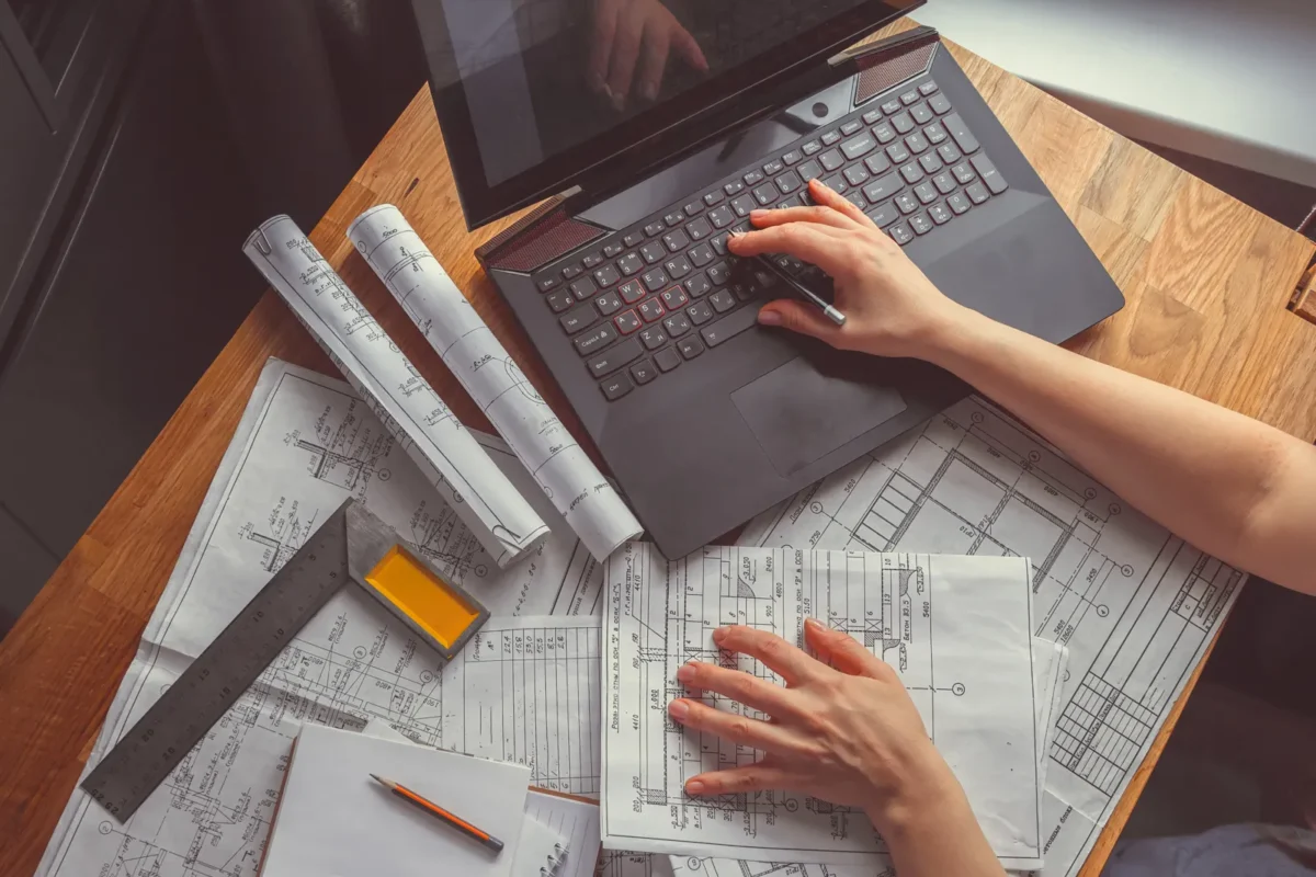 Projektant analizujący dokumentację instalacji PV i dobór falownika.