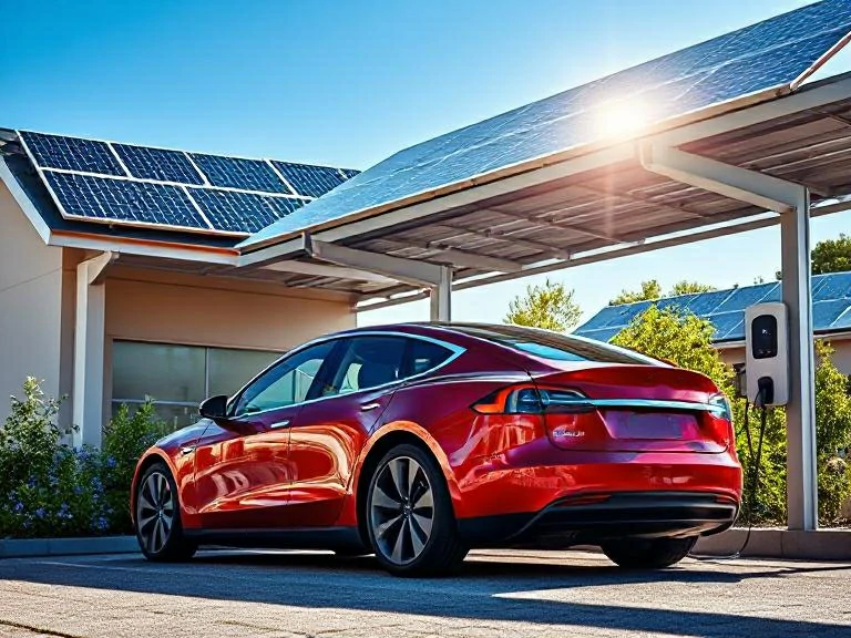 charge tesla with solar panels