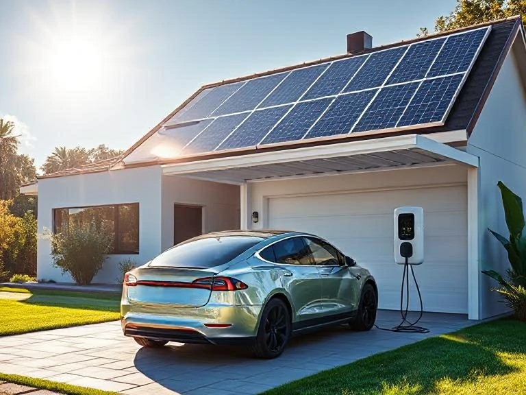 charging Tesla with solar panels